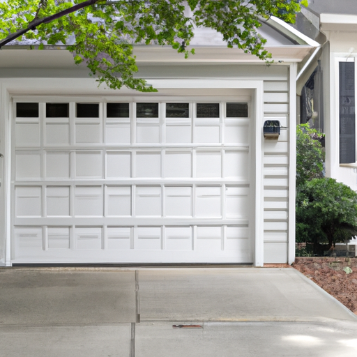 Suburban Haddonfield home with a visible insulated garage door and new bottom seal at the threshold